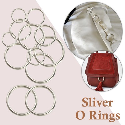 Metall Silber O Ringe 14 mm-50 mm Kragen Schnallen Riemen für Gurtband Schlüsselanhänger Handwerk