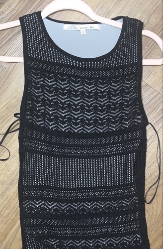 Rachel Roy Cocktail Evening Party Black Mesh See Through Lace Dress Small $198 - Picture 3 of 9