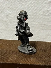 Vintage Pewter Red Nose Clown Figurine Statue Circus 3” *FREE SHIP*