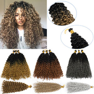 Uk Thick Afro Crochet Braiding Deep Kinky Curly Hair Extensions For Human Weaves Ebay