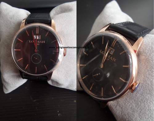 LOCMAN 1960 DOLCE VITA OROLOGIO UOMO CASSA DORATA QUADRANTE NERO CINTURINO  PELLE | eBay