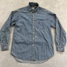Vtg Levi's Red Tab Denim Button Shirt Long Sleeve Blue Men Medium Y2K