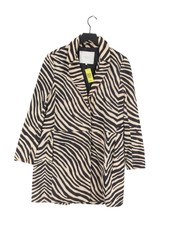 Yaya Women's Coat Uk 8 Cream Viscose With Elastane, Polyester Overcoat