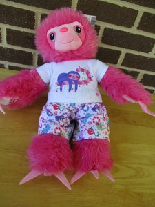 New Build a Bear Pink Sparkle Sloth 18