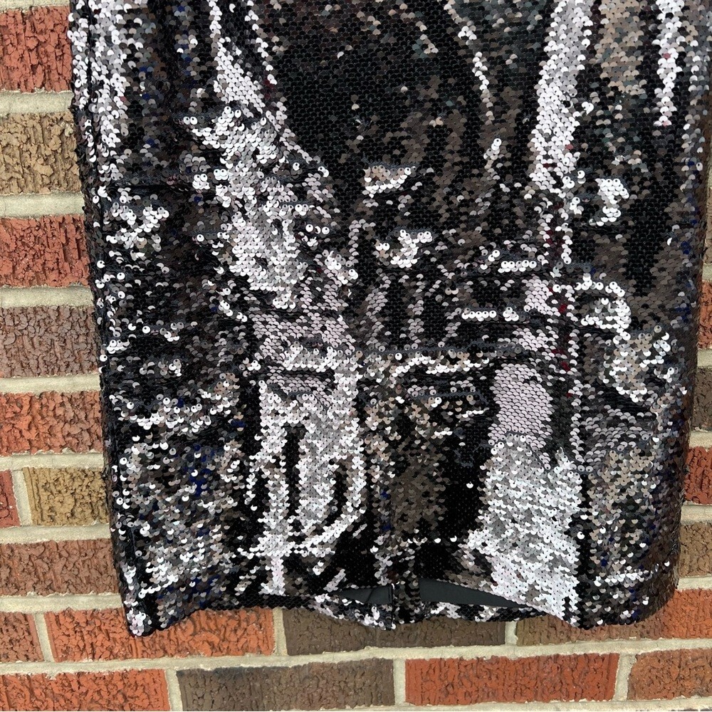 Ann Taylor Dark Gray and Silver Sequin High Waist… - image 2