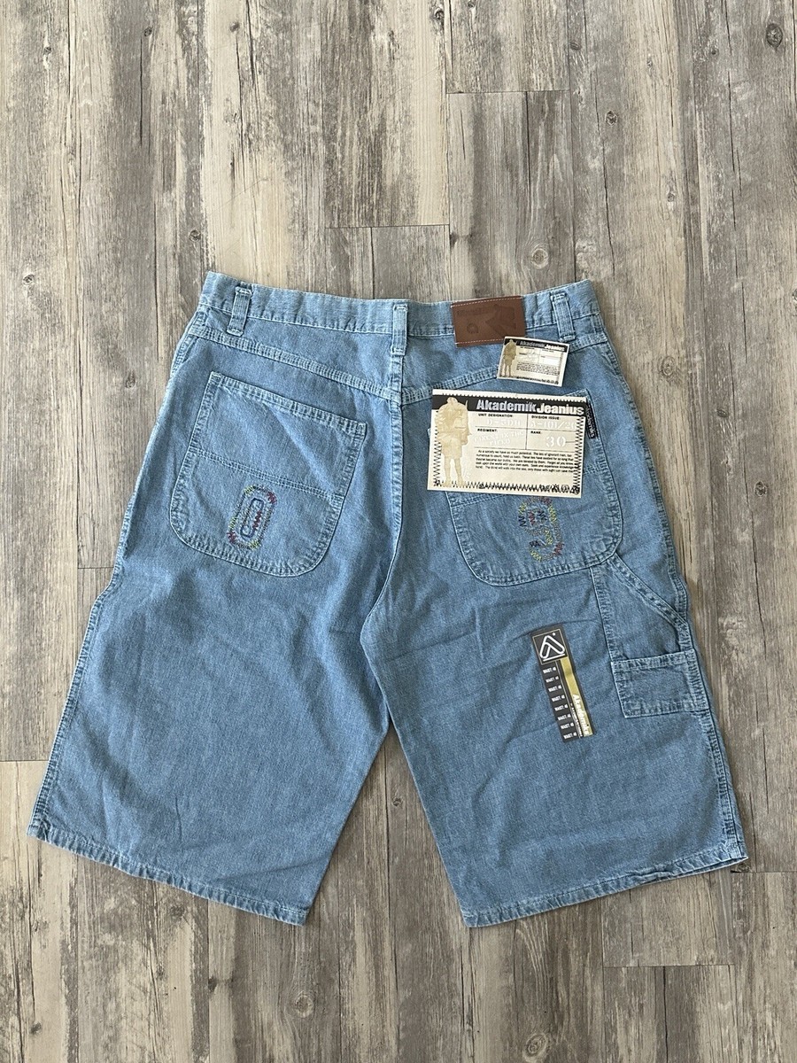 Vintage Y2K Akademiks Embroidered Jean Shorts Jorts Sz 40