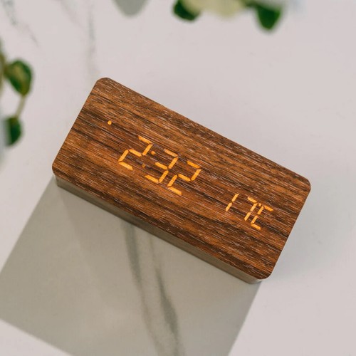 Wooden LED Digital Alarm Clock Temperature Bedside Table Time Display Room Decor - Picture 15 of 17