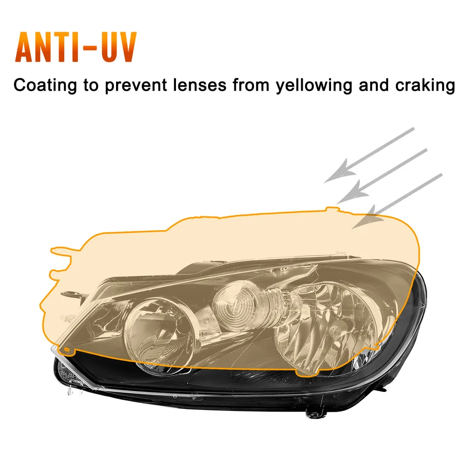 Черный корпус фары в сборе для Volkswagen Golf/Jetta 2010-2014 годов выпуска Sportwagen - Изображение 4 из 4