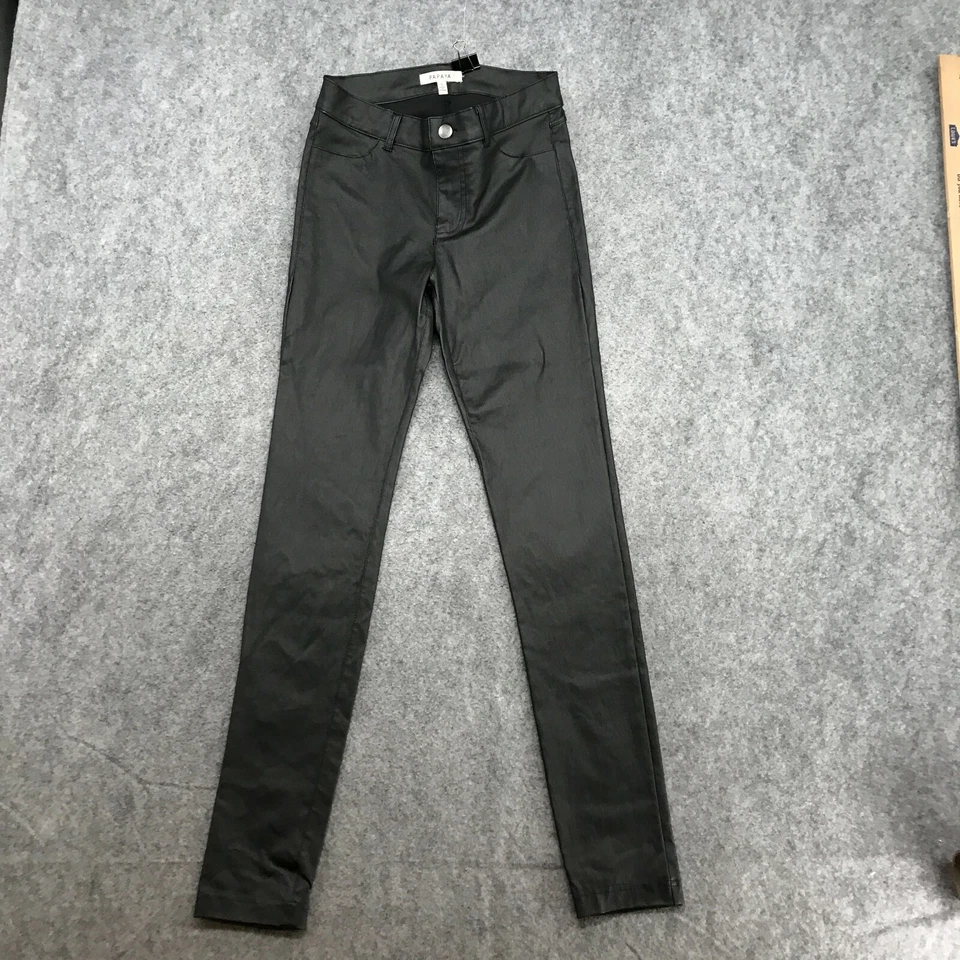 Леггинсы папайя брюки подростковый размер маленький искусственная кожа суперэластичные черные б/у в отличном состоянии - Изображение 3 из 4