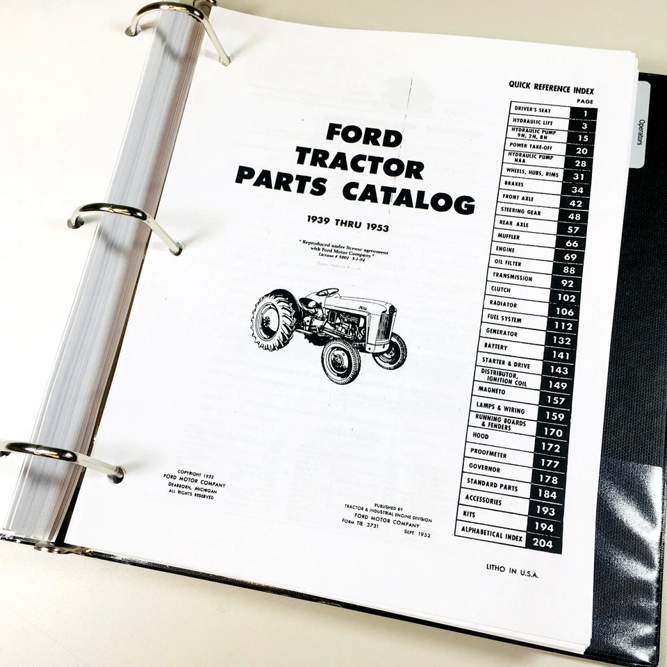 Ford 9N 2N Tractor Master Service Repair Manual Parts Operators Book Set 836Pgs - Image 4 of 4
