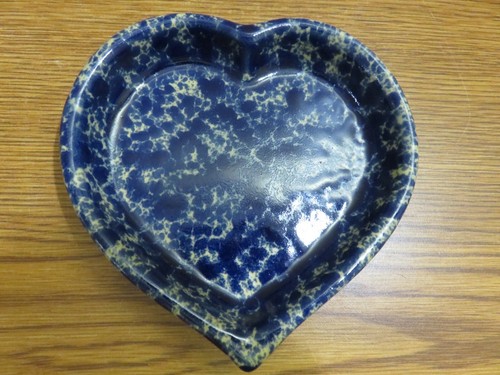 Bennington Potters VT Blue Agate SMALL Heart Baking/Serving Dish 1949 - Picture 2 of 5