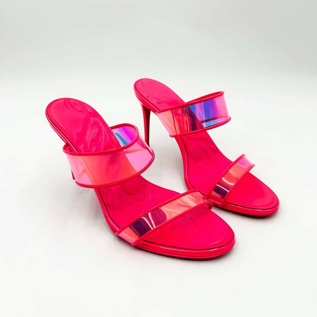 APL Christian Louboutin Sandali Just Puffy 85 Rosa Tacchi Mules EU 39 US 9