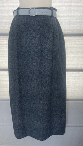Maxi jupe Christian Dior vintage en laine enveloppante dans le dos attachée ceinture reptile ~ doublée ~ US8