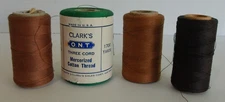 Vtg Lot of 4 Spools of Mercerized Cotton Thread Coats & Clark Green and Brown