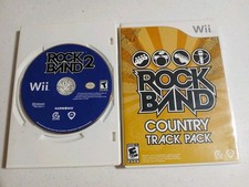 Lot (2) Rock Band 2 & Rock Band: Country Track Pack (Nintendo Wii, 2006-2009) 