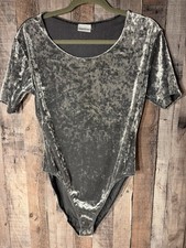 Bodysuit Women s Gray Shimmer Sz L/XL