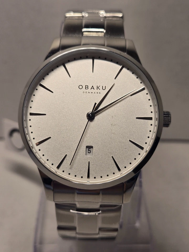 Obaku-Dinamarca Hombre 42mm V247XDUISU Acero Inoxidable ¡Nuevo en Caja! Foto 3 de 4