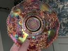 CARNIVAL GLASS ~ RARE AMETHYST FENTON ORANGE TREE PLATE ~