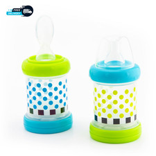 Baby Food Nurser 4 Months Set of 2- 4Oz 100 Silicone Nipple