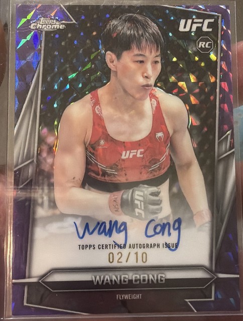 /10 Auto 2026 Topps Chrome UFC - Wang Cong #13 Purple Geometric Refractor (RC)