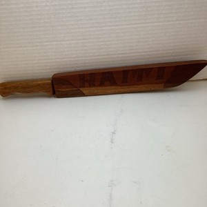 Hand Carved Decorative Souvenir Wood Knife in Sheath Made in Haiti