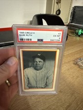 Babe Ruth Baseball Card PSA 6 Vintage NYC New York Yankees Circle K Bambino 1985