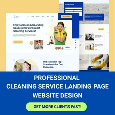 🔥 Cleaning Service Landing Page Design 🧼 Booking & Lead Form | Mobile-Friendly