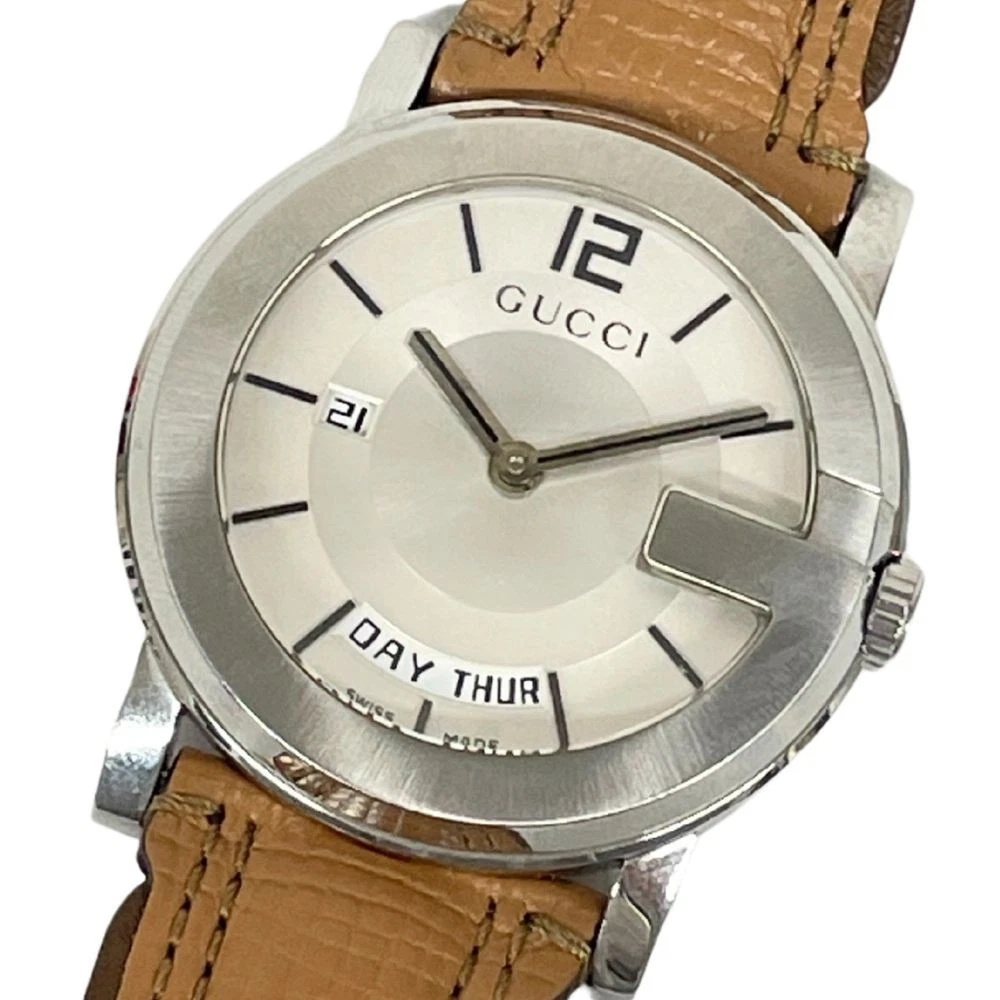 Montre ceinture cuir Gucci 101M Day Date Qz / C382 Occasion