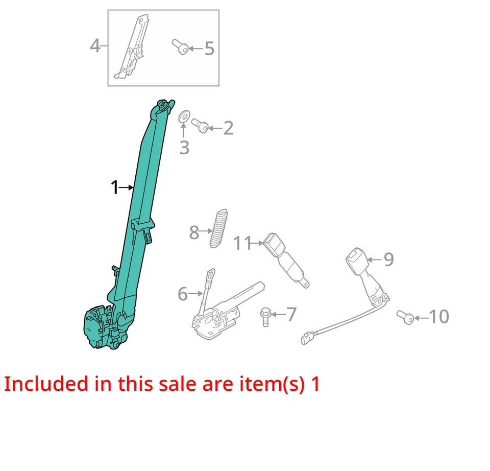 Cinturón de seguridad pasajero delantero retractor compatible con 13-15 EXPLORER 2721251 Foto 4 de 4