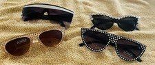 Lot Of 4 Ladies Sunglasses 2 New 2 Used Blingy Cute 