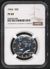 CLOSE TO PERFECT ~ 1964 NGC PR69 90% SILVER KENNEDY HALF DOLLAR ~ GORGEOUS!
