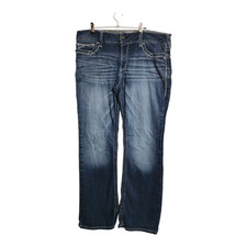 Ariat Real Jeans Womens 32 Straight Leg Mid Rise Distressed Stained Denim Pants