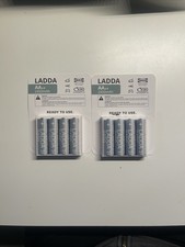 LADDA Rechargeable Batteries AA 1.2V 2450mAh TWO PACKS OF FOUR. Made in Japan