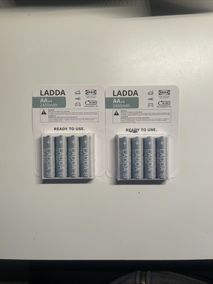 #ad LADDA Rechargeable Batteries AA 1.2V 2450mAh TWO PACKS OF FOUR. Made in Japan $27.34
