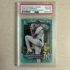 2025 Bowman Chrome 1st Carlos Lagrange #BCP-202 Aqua Pulsar Refractor PSA 10 