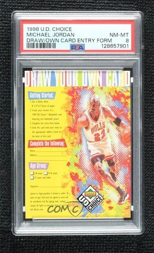 1998-99 Upper Deck UD Choice Draw Your Own Card Entry Michael Jordan PSA 8 HOF