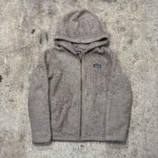 Patagonia Fleece Kids Medium Deep Pile Full Zip Hood Jumper Outdoors Youth 10