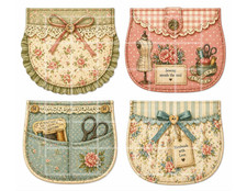 1 Pg Sewing Pockets For Card Toppers Junk Journal Supplies Scrapbook Ephemera
