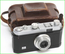 OPL Foca Standard * S Black Lacquer Sole 35mm film camera w. Oplar 3.5/3.5cm le
