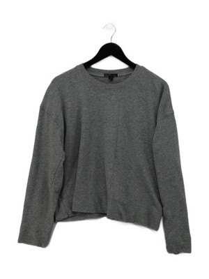 James Perse Damen Hoodie L grau Baumwolle mit Elasthan Pullover