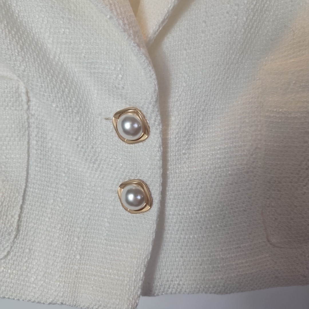 Lulus Ivory Crop Collared Vest Pockets Womens S - image 2