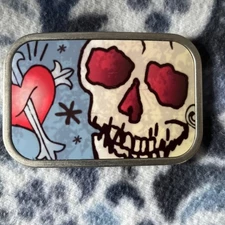 Buckle-Down Belt Buckle Skull Design Heart on Sword Made In USA