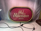 Old Milwaukee Beer Lighted Sign Red Oval Vintage Breweriana SEE PHOTOS