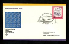 Postal History Austria #967 Air Mail First Flight 1977 Vienna Frankfurt Germany 