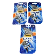 BIC Comfort 3 Razors Triple Blade Disposable Razors Men 12 (3 sets)
