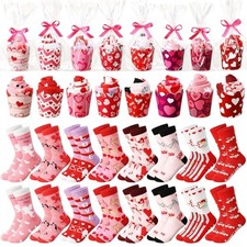 16 Set Valentine  s Day Gifts Cupcake Socks for Women Angel Heart Print Cotton