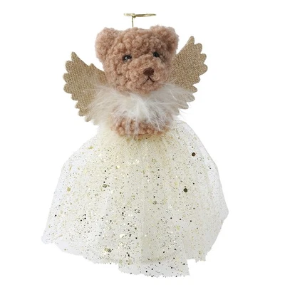 CRAFTY CAPERS Gold | Teddy Bear Angel | Christmas Tree Topper | 17cm Tall