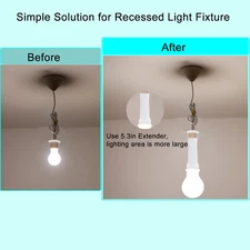 Light Socket Extender, E26/E27 Light Bulb Socket Extender Standard Medium Bas...