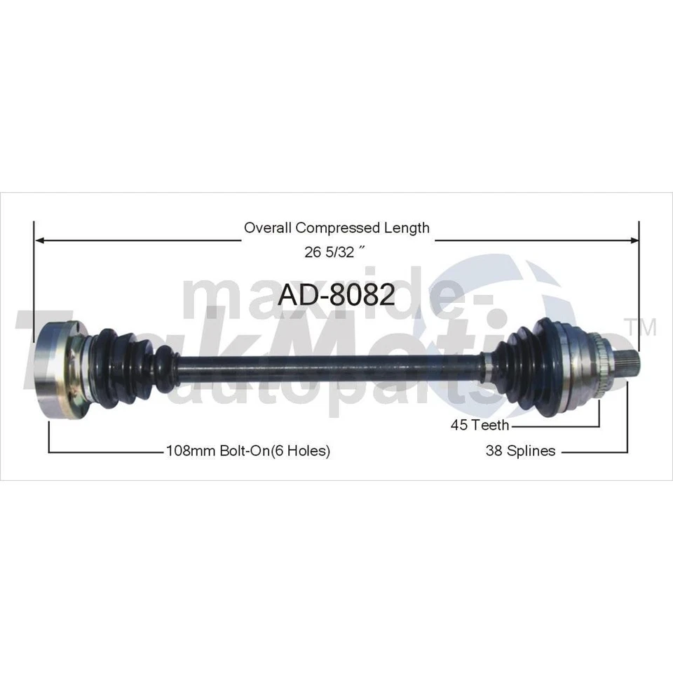 Junta de eje CV del lado del conductor del pasajero delantero para Audi 100 Quattro 2,8 L Foto 3 de 3