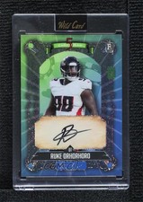 2024 5 Card Draw Blue/Green Sparkles Foil 1/2 Ruke Orhorhoro Rookie Auto RC 7m3. rookie card picture